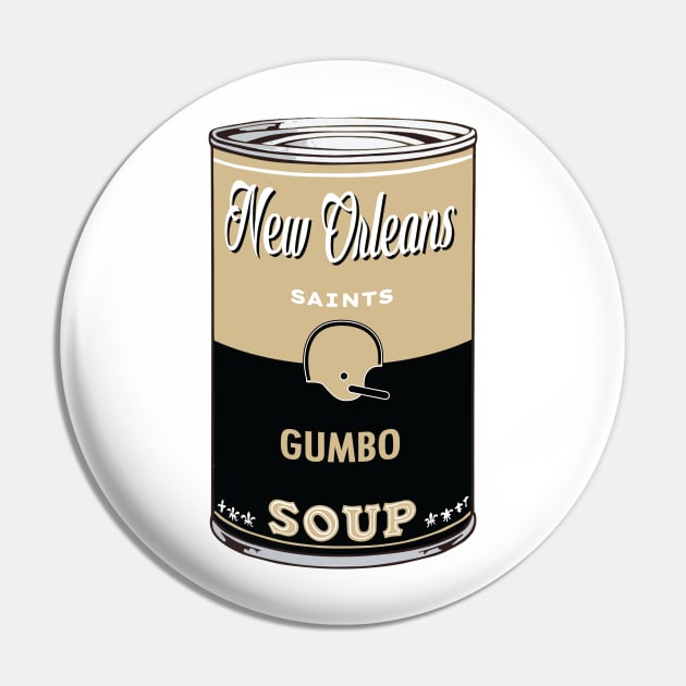 New Orleans Saints Soup Can Pin by Rad Love