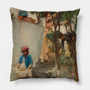 An Orange Garden by John William Waterhouse Pillow