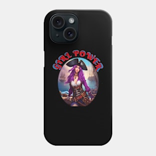 Girl power purple pirate wench Phone Case