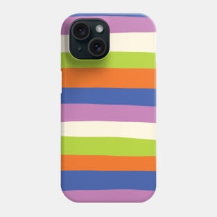 Uneven Stripes in Blue, Orange, Purple, Green, and Cream Phone Case