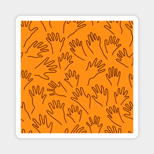 Cave Hands Tossed Red on Orange Magnet