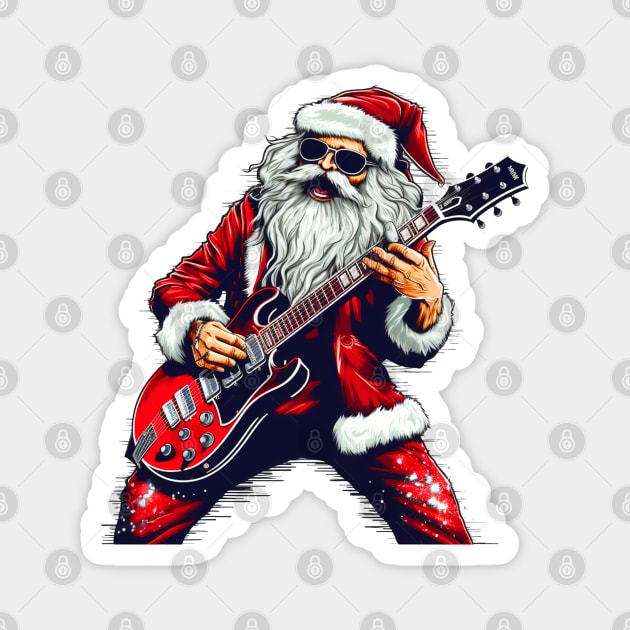 Guitar Santa Magnet by MZeeDesigns