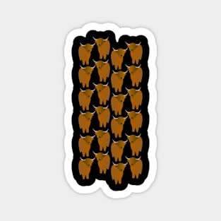 Cute Highland Cattle Pattern Magnet