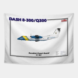 DeHavilland Canada Dash 8-300/Q300 - Swedish Coast Guard (Art Print) Tapestry