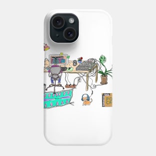 Podcaster at Desk Phone Case