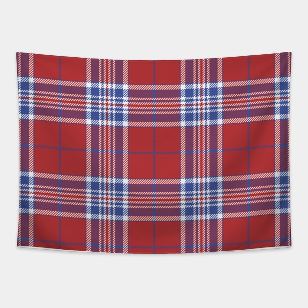 USA America Red White Blue Tartan Plaid Pattern Tapestry by terrybain