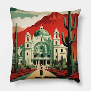 Candela Coahuila Mexico Tourism Travel Vintage Pillow