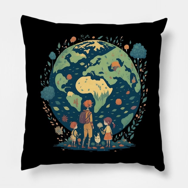 Planet Earth for us Pillow by Linkme