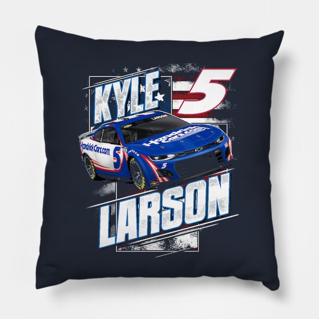 Kyle Larson Navy Patriotic Pillow by stevenmsparks