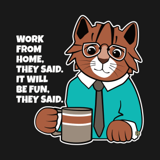 Work From Home Office Cat T-Shirt