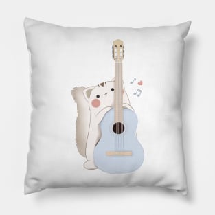 Cat and guitar Pillow