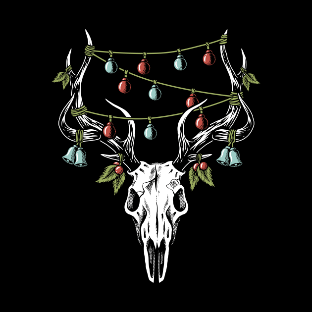 Christmas Reindeer Skull Decorations by dumbshirts