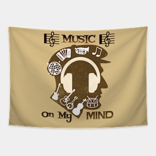 Music on my mind T Shirt for Music Lover Tapestry