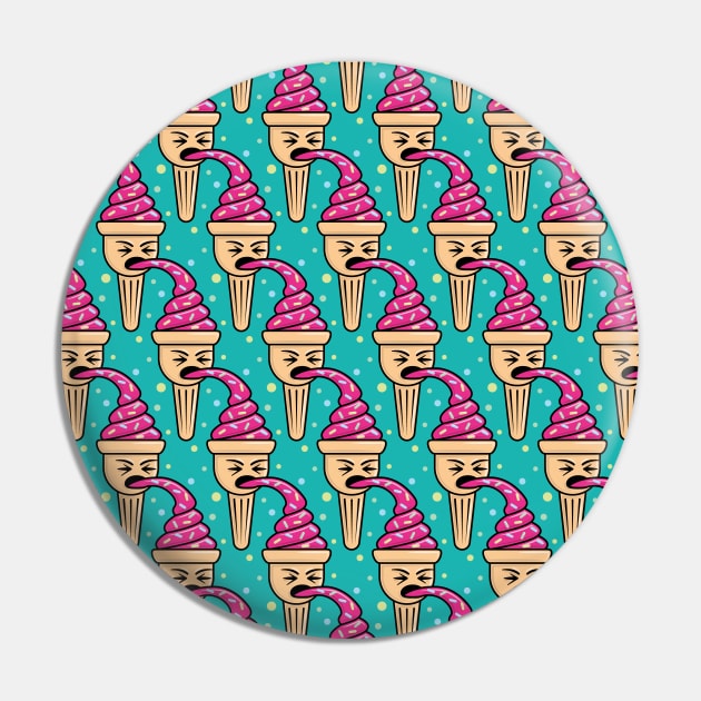 Ice Cream Pattern - Teal Pin by abtchlr