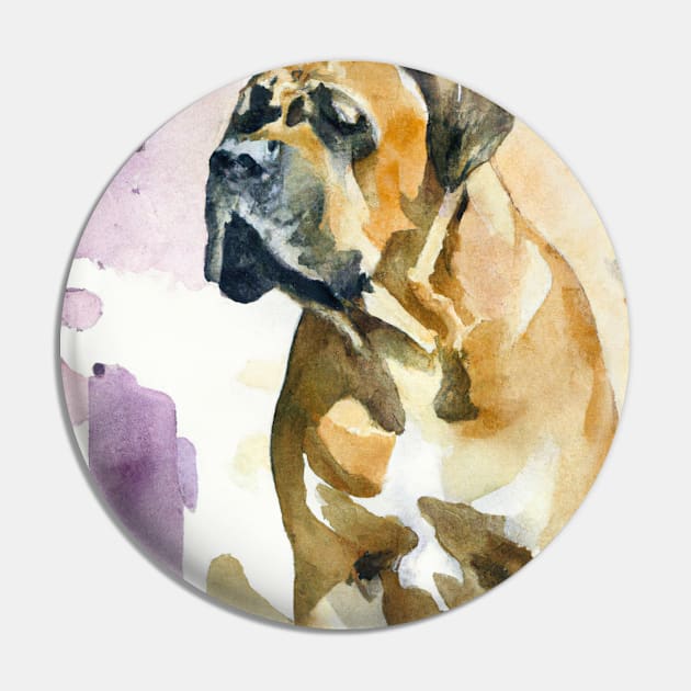 Boerboel Watercolor - Dog Lovers Pin by Edd Paint Something