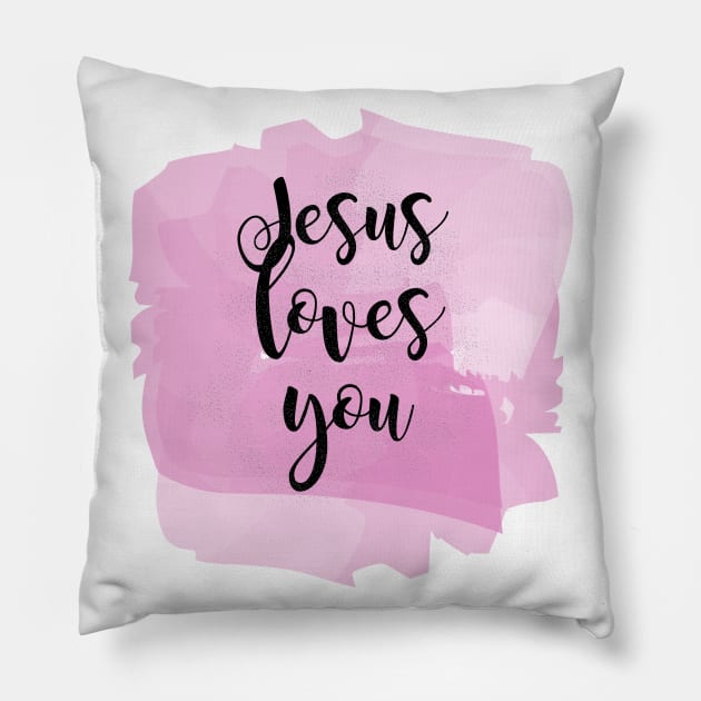 Jesus Loves You Pillow by Heartfeltarts