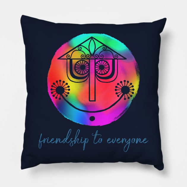 Friendship To Everyone Pillow by onarolltees