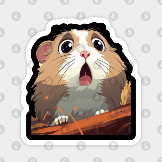 Scared Hamster Meme, gift present ideas Magnet by Pattyld