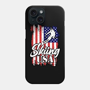 Skiing USA T Shirt For Women Men Phone Case