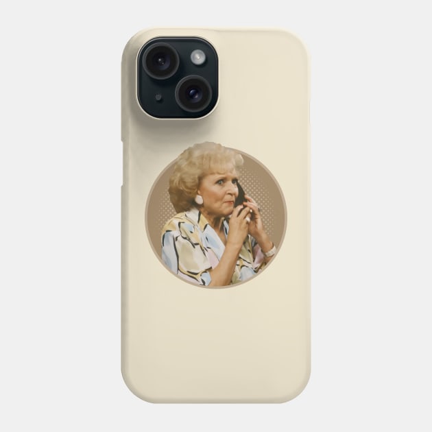 Betty white On Phone Phone Case by sepatubau77