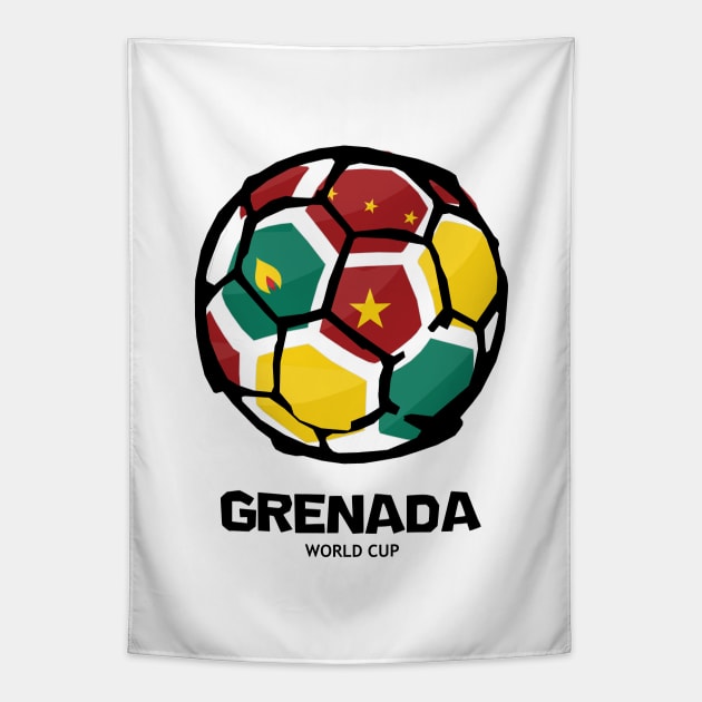 Grenada Football Country Flag Tapestry by KewaleeTee