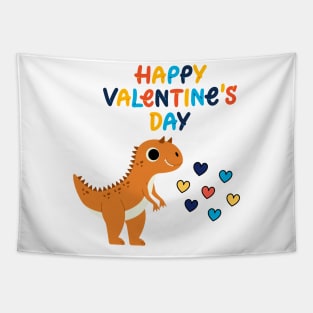 Happy Valentines Day Dinosaur Tapestry