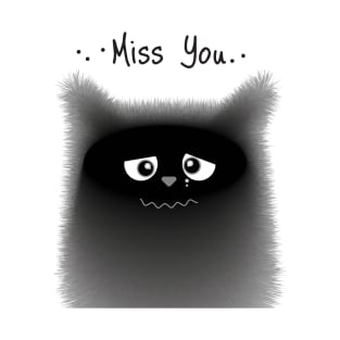 Cat with the phrase "miss you" T-Shirt