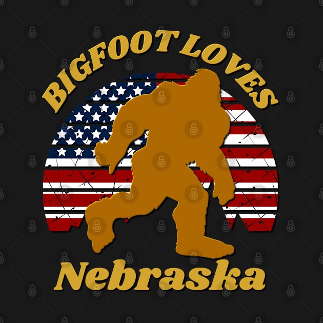 Bigfoot loves America and Nebraska too by Scovel Design Shop