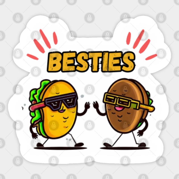 Kawai Besties Food Puns Besties Sticker TeePublic