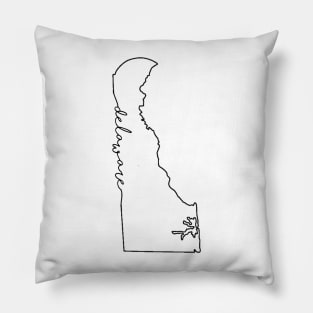 cursive delaware outline Pillow