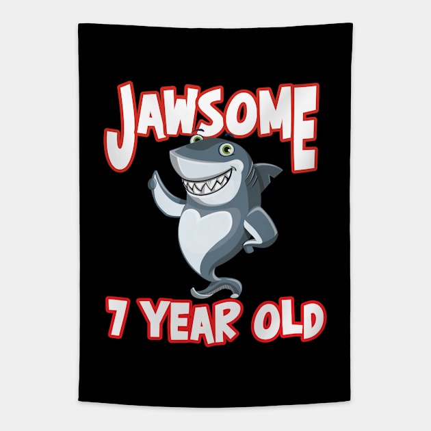 7th Birthday - Jawsome 7 Year Old Tapestry by Kudostees