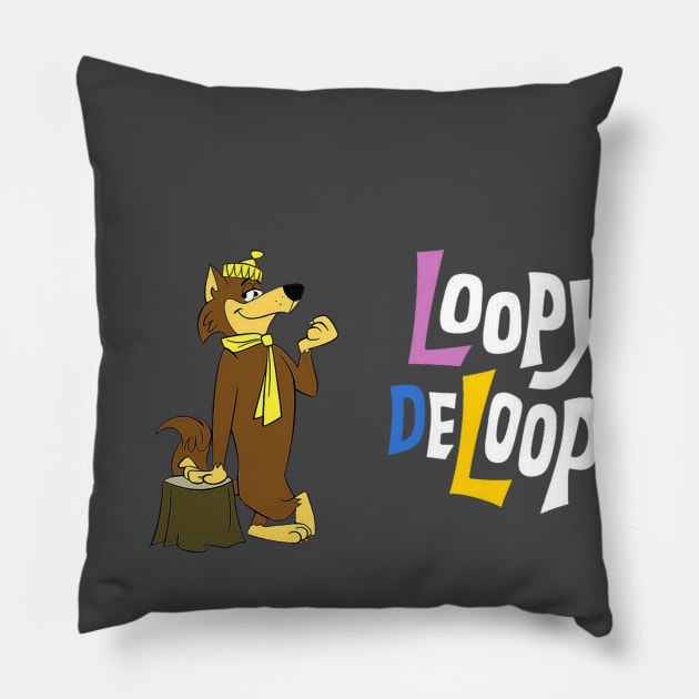 Loopy De Loop, Hanna-Barbera classic cartoon Pillow by RainbowRetro