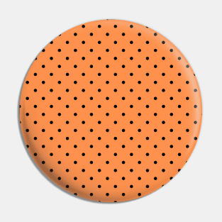 Orange Autumn Fall Halloween Polka Dot pattern Pin