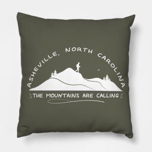 The Mountains Are Calling - Asheville, NC - WO Brown 10 Pillow