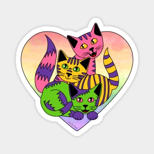 Three Sapphic Kitties Magnet