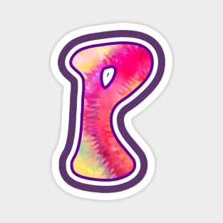 Letter P Hippie Tie Dye Magnet