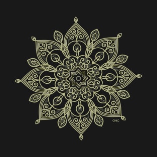 Mandala Circle Gold Flower OHC T-Shirt