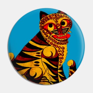 Korean Folk Art Happy Tiger Pin