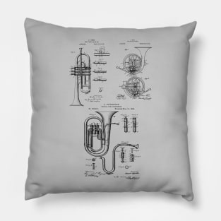 Classical Musician Brass Instruments Patents Pillow