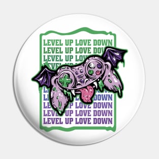 Level up, Love Down Anti valentine Creepy joystick Gamer Pin