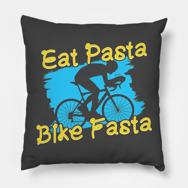 Eat Pasta Bike Fasta Pillow by Tatjana  Horvatić