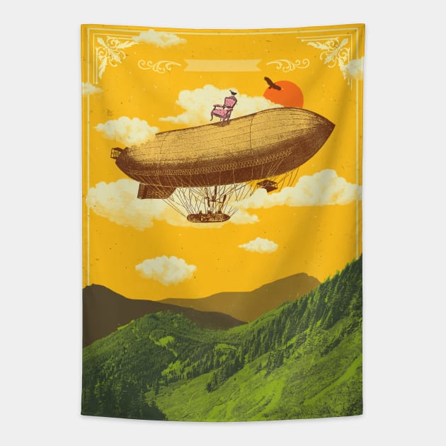 ADVENTURE BLIMP Tapestry by Showdeer