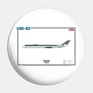 McDonnell Douglas MD-82 - Alitalia (Art Print) Pin