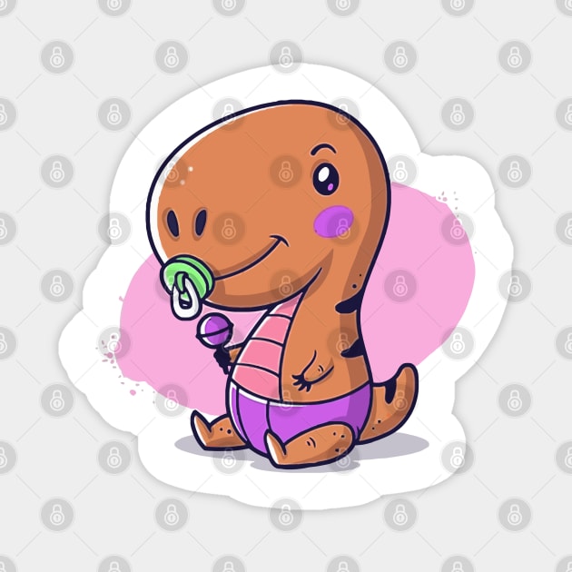 Baby T-Rex Magnet by batinsaja