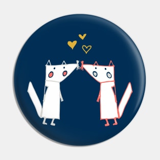 Fox in Love Pin