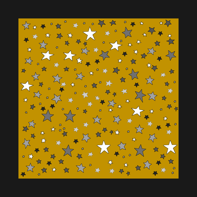 Stars In A Sea of Dijon Yellow Outlined in Black by Neil Feigeles