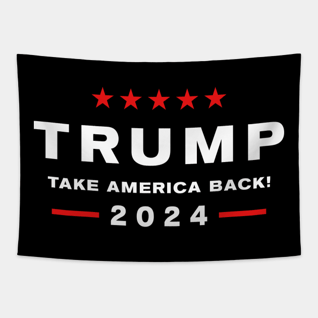 Trump 2024 Take America Back Tapestry by TextTees