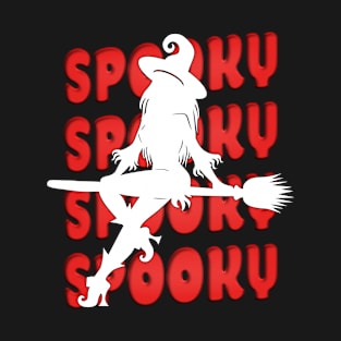 Spooky Halloween Witch (Red) T-Shirt