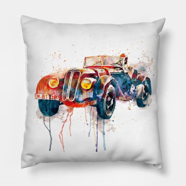 Vintage Driver Pillow by Marian Voicu