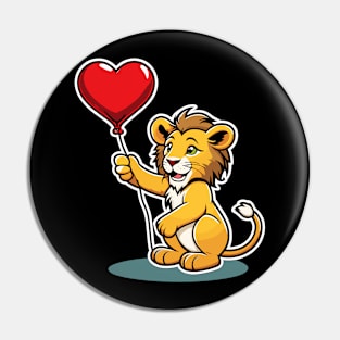 Lion Heart Balloon - Valentines Day Pin